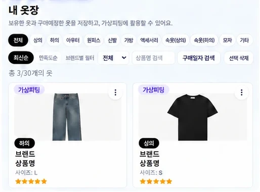 내 옷장 화면